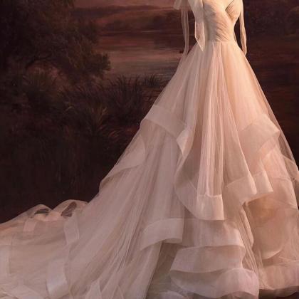 Women A-line Princess Tulle Prom Dresses Long..