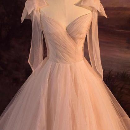 Women A-line Princess Tulle Prom Dresses Long..