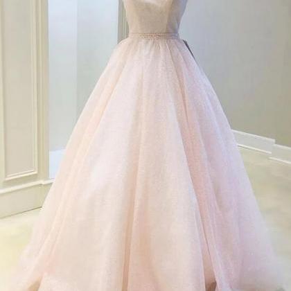 Women Tulle Sequins Prom Dresses Long A-line..