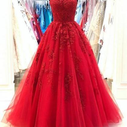 Women Tulle Lace Prom Dresses Long A-line..