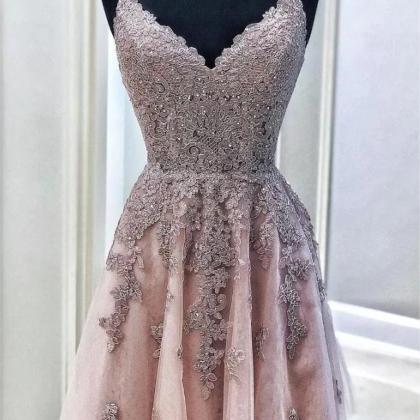 Women Cute Tulle Lace Prom Dress Short A-line..