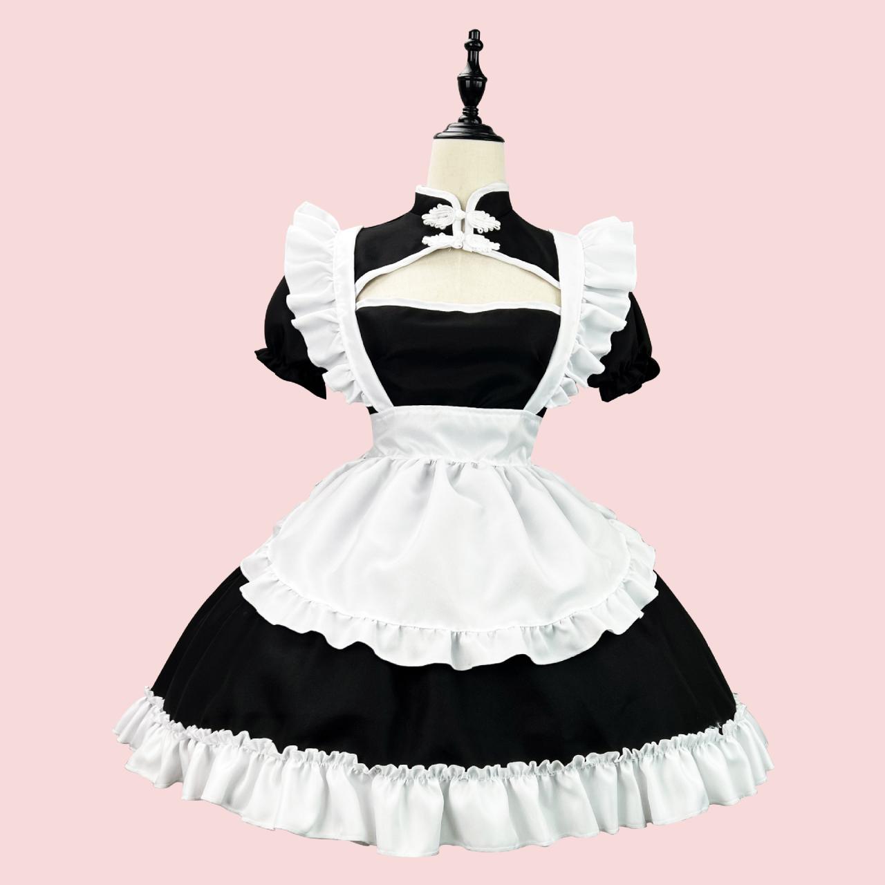 Anime Maid Cosplay Costume Dress For School Girls Maid Outfits Cute Lolita Dress Yc041