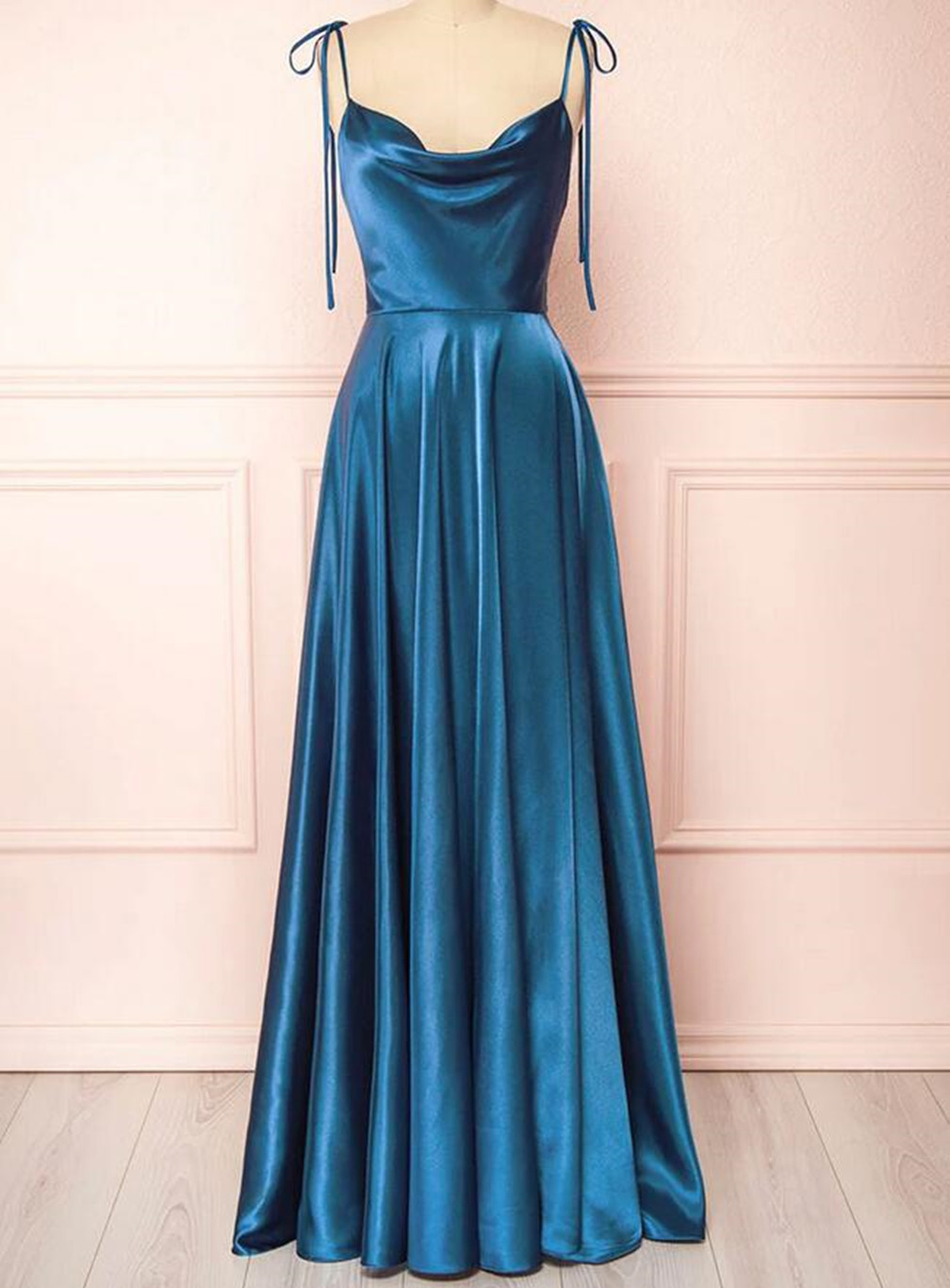Women Satin Prom Dresses Long Spaghetti Strap Evening Party Gowns  Sleeveless Formal Dress Yp065 on Luulla