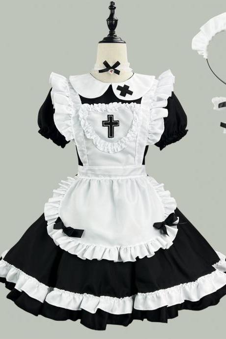 Anime Maid Cosplay Costume Dress For School Girls Maid Outfits Cute Lolita Dress Yc024