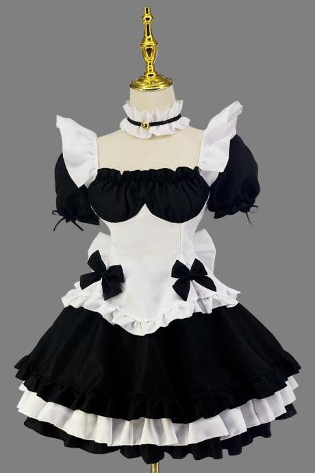Anime Maid Cosplay Costume Dress For School Girls Maid Outfits Cute Lolita Dress Yc025