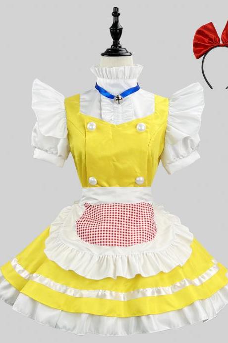 Anime Maid Cosplay Costume Dress For School Girls Maid Outfits Cute Lolita Dress Yc033