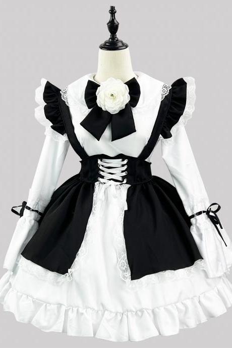 Anime Maid Cosplay Costume Dress For School Girls Maid Outfits Cute Lolita Dress Yc037