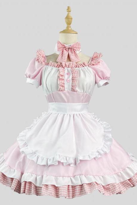 Anime Maid Cosplay Costume Dress For School Girls Maid Outfits Cute Lolita Dress Yc044