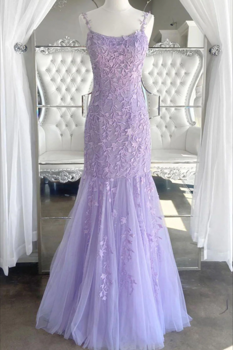Women Tulle Lace Prom Dresses Long Appliques Evening Party Gowns Sleeveless Formal Dress Yp091