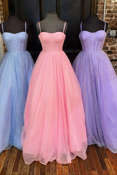 Women A-line Prom Dresses Long Tulle Evening Party Gowns Sleeveless Formal Dress Yp092
