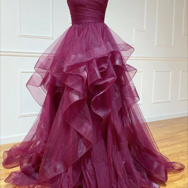 Women A-Line Tulle Prom Dresses Long Sweetheart Evening Party Gowns Sleeveless Formal Dress YP099
