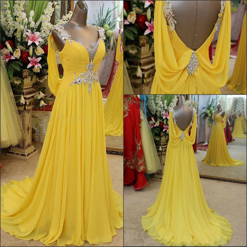 Long Prom Dress,chiffon Prom Dresses,backless Prom Dress,crystal Prom